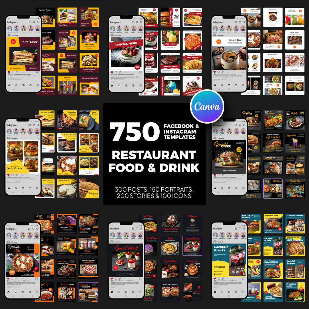 750 Restaurant Post Templates