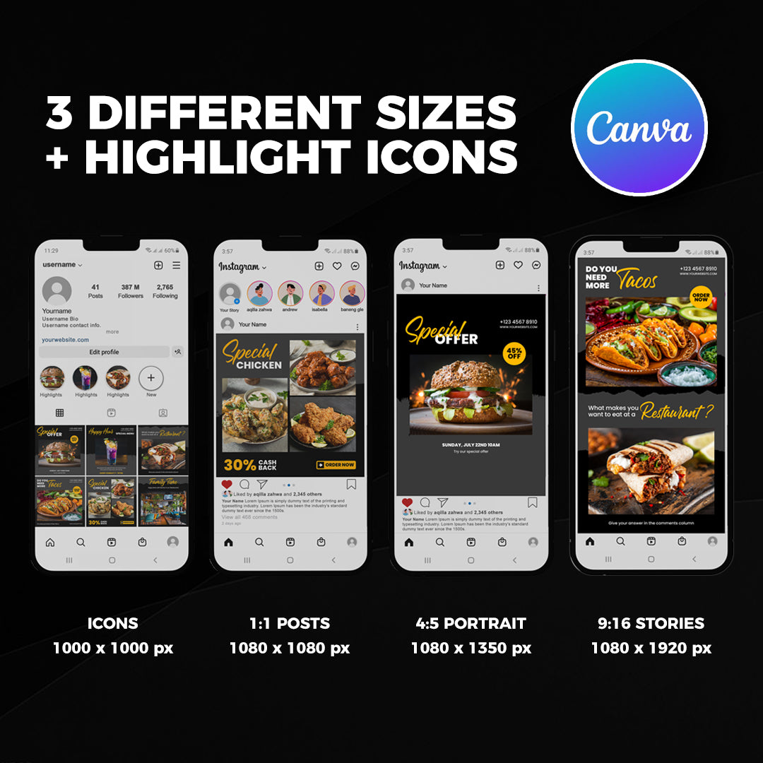 750 Restaurant Post Templates