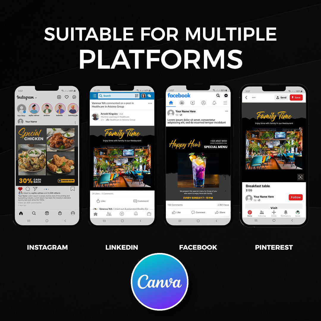 750 Restaurant Post Templates