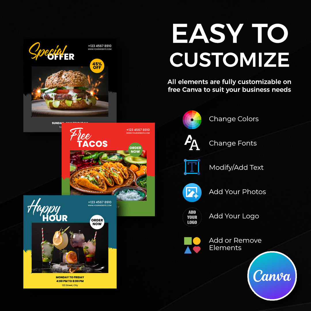 750 Restaurant Post Templates