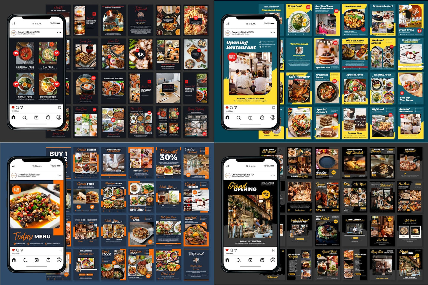 750 Restaurant Post Templates