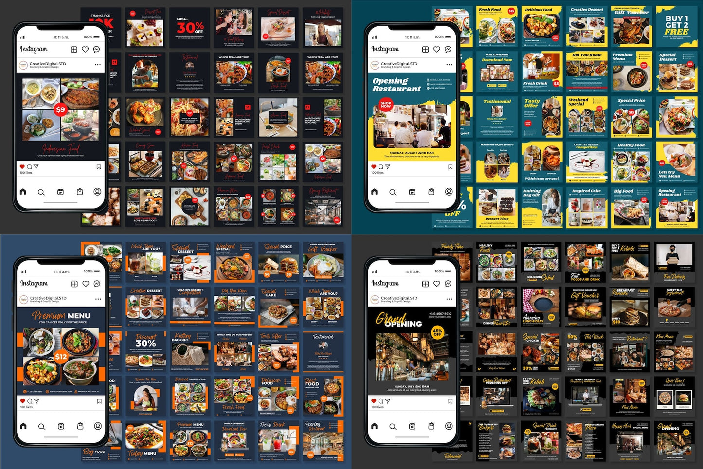 750 Restaurant Post Templates