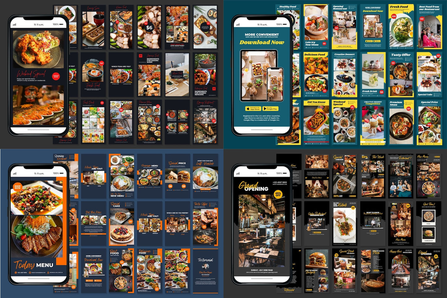 750 Restaurant Post Templates